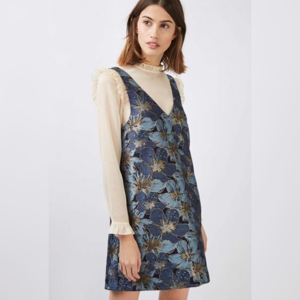 NWT Topshop metallic floral dress and blouse vintage bohoo style